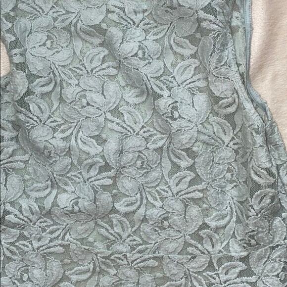 Free People Sheer Mint Green Floral Lace Mini Dress | Sz M - Picture 4 of 6